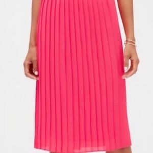 Banana Republic Women's Vibrant Pink Pleated Midi Skirt - Size Medium - NWOT